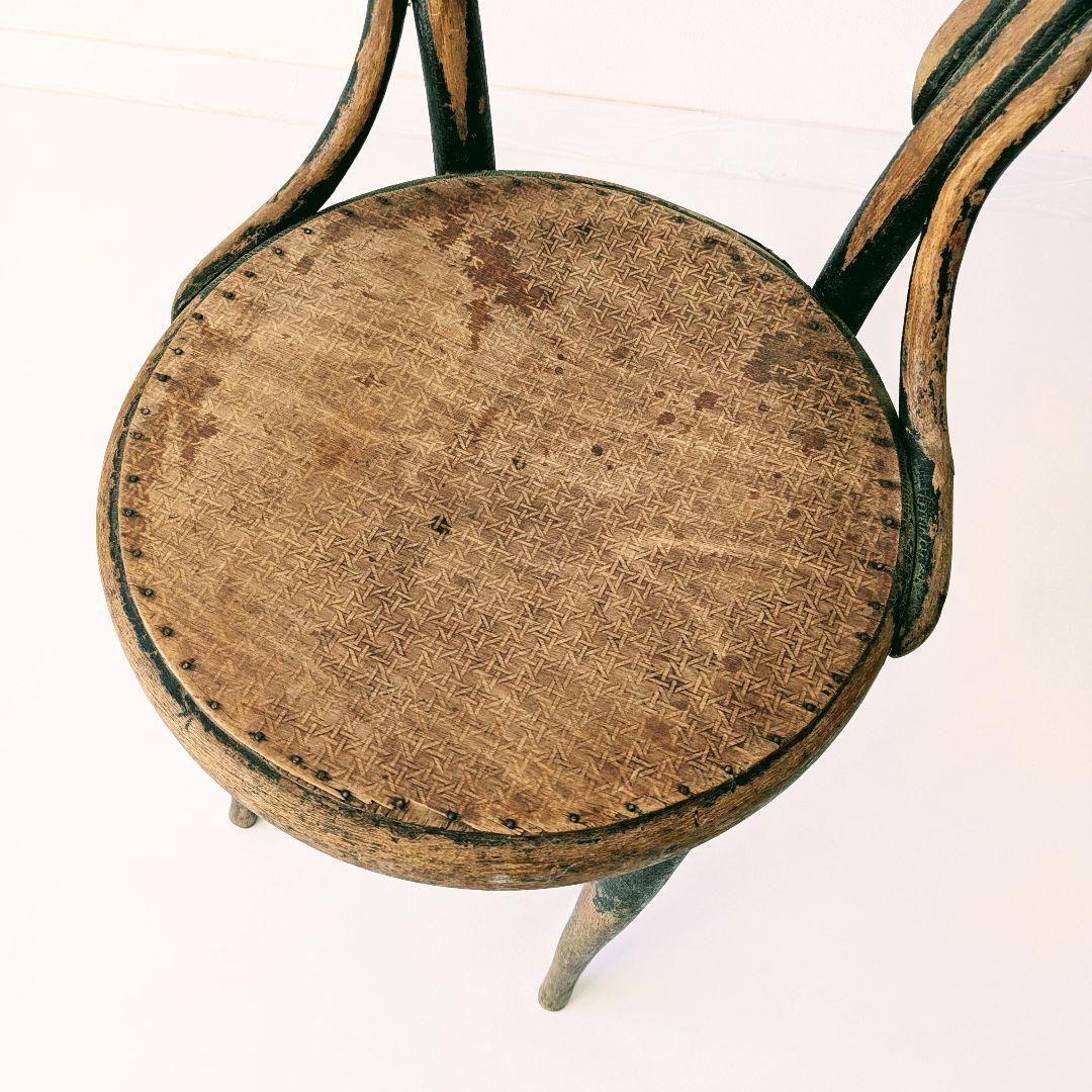 1920s フランス　アンティーク　ベントウッド　チェア　ブラック　椅子