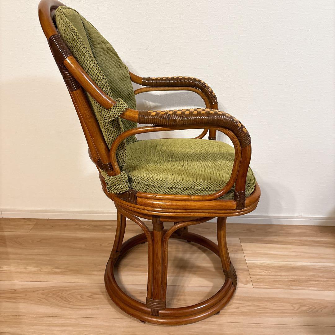✨美品✨ Kazama 籐 回転椅子 ラタン ハイチェア ニューアモールシーベル
