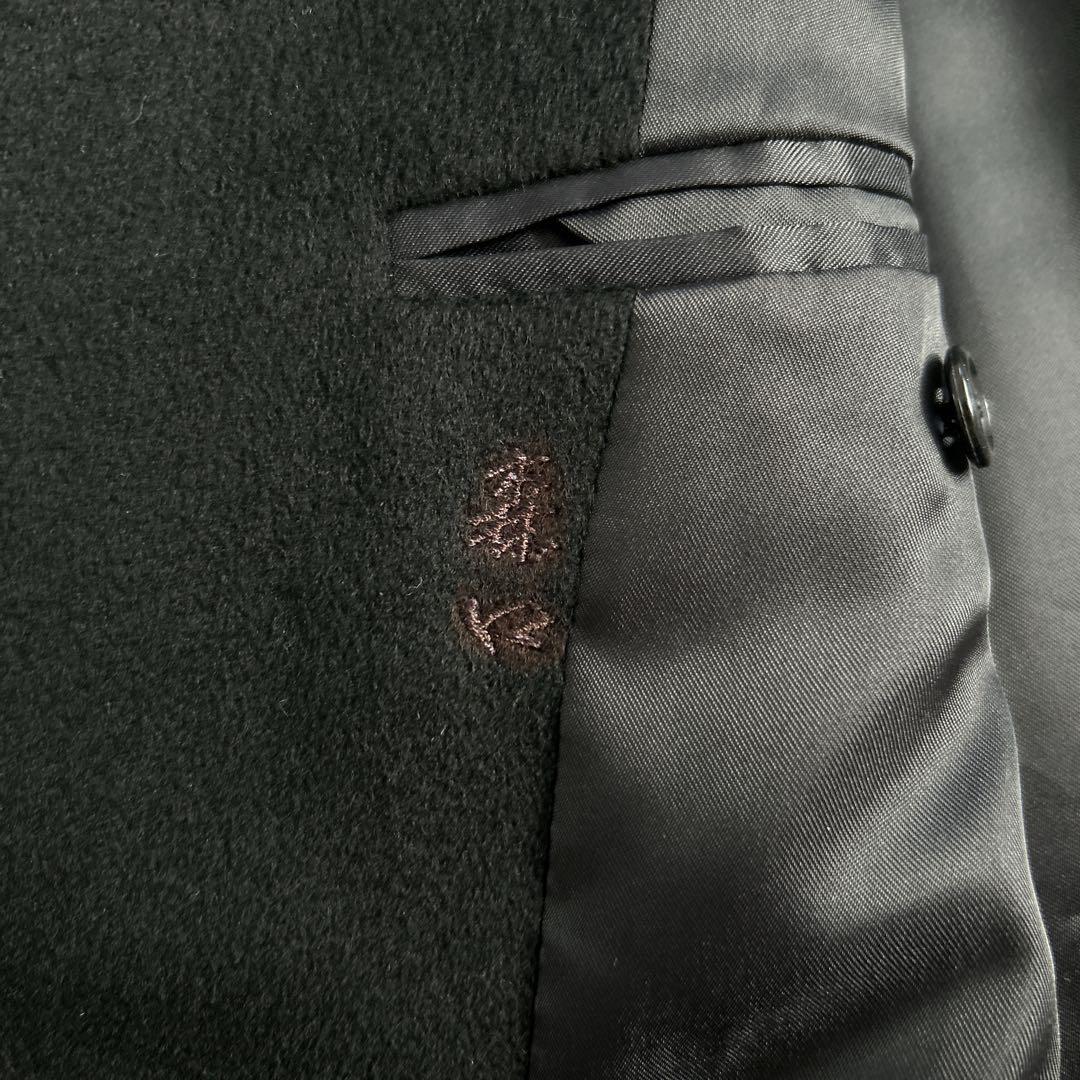 極美品✨ ヴィンテージ カシミヤ100% ダブルロングチェスターコート L 黒