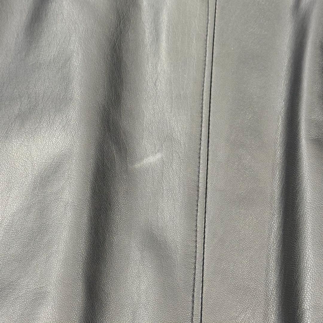 コムサデモード ラムレザー チェスターコート キルティング ブラック メンズ