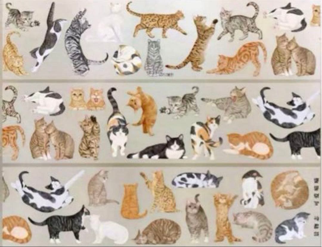 PET 5cm×5m 可爱喵喵 海外マスキングテープ　海外マステ　猫　ネコ