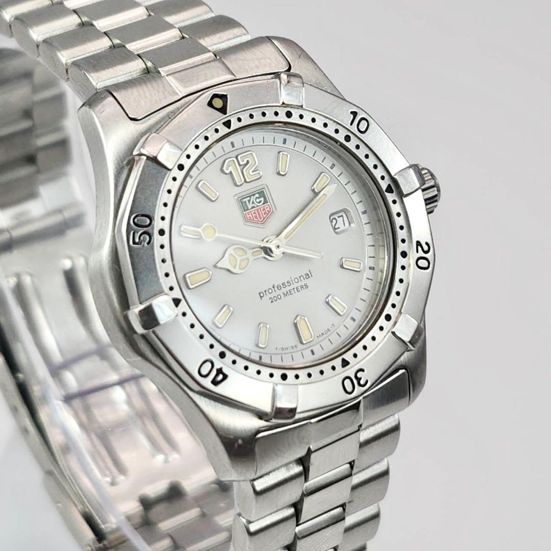 美品✨　タグホイヤー　時計　グレー文字盤　プロフェッショナル　シルバー　クォーツ