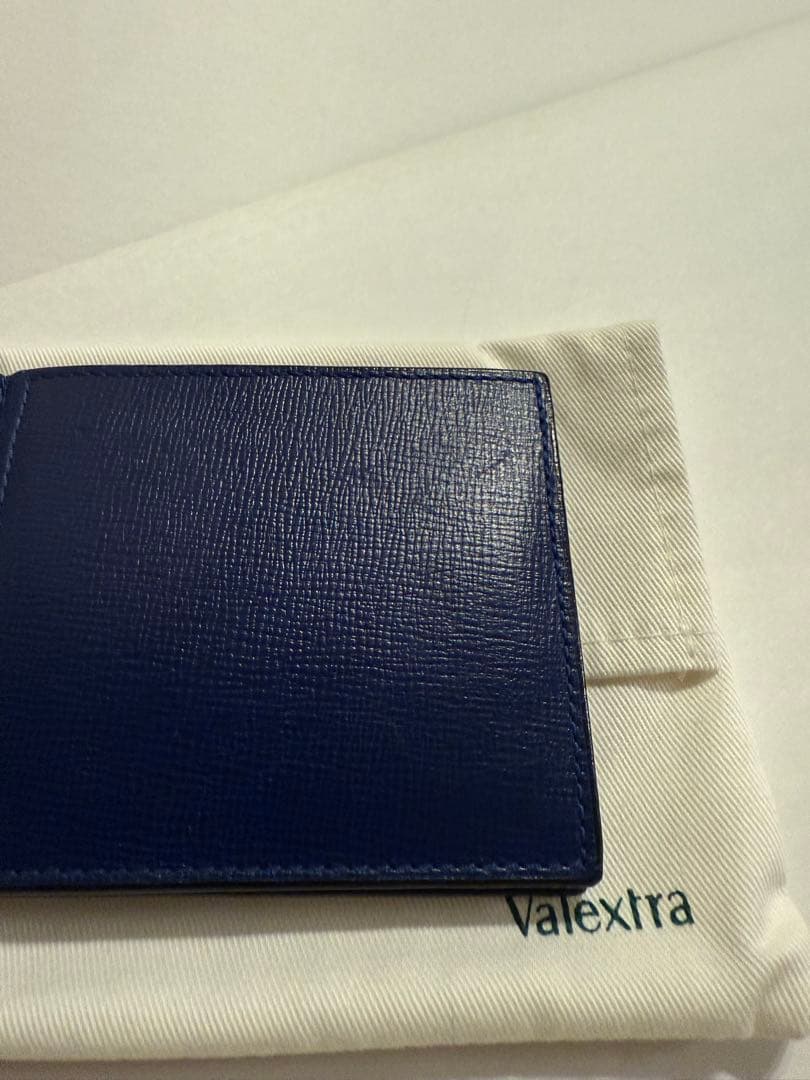 Valextra ネイビー 二つ折り財布 マネークリップ
