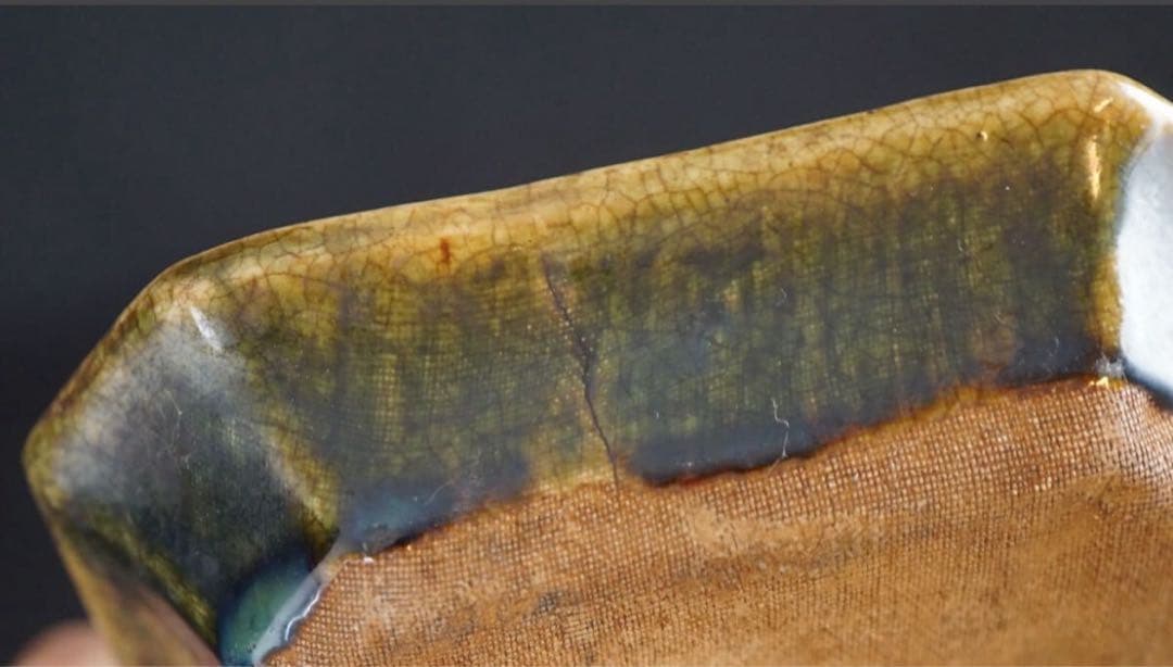 加藤作助 造 菊文 隅切小皿 7客 懐石料理道具 向付