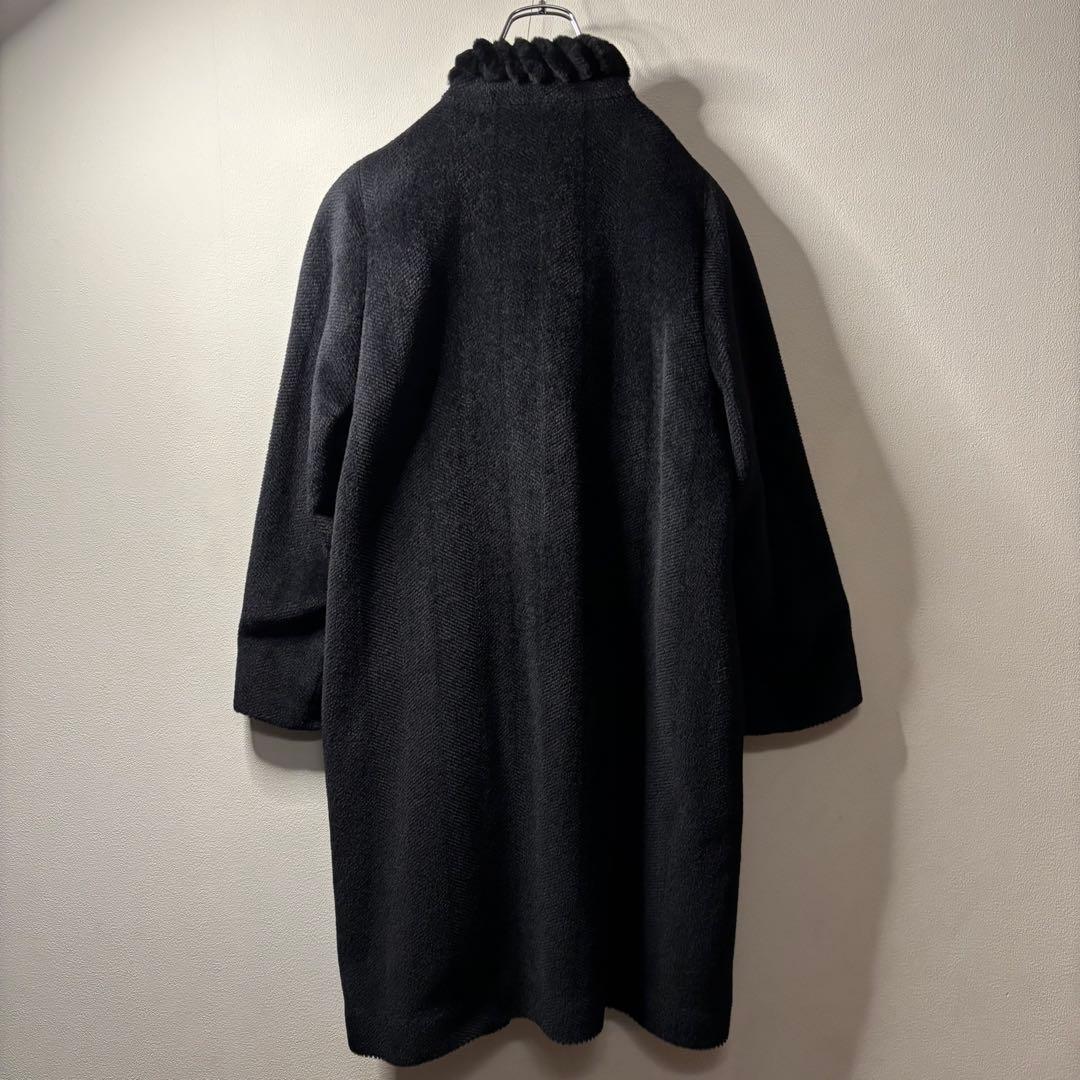 80's vintage 高級 チェスターコート y2k アルパカ シルク 毛皮