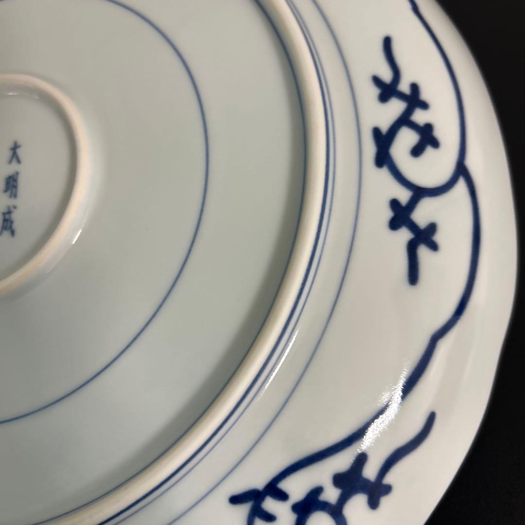 蛸唐草　伊万里　古伊万里　染付　大皿　大明成化年製