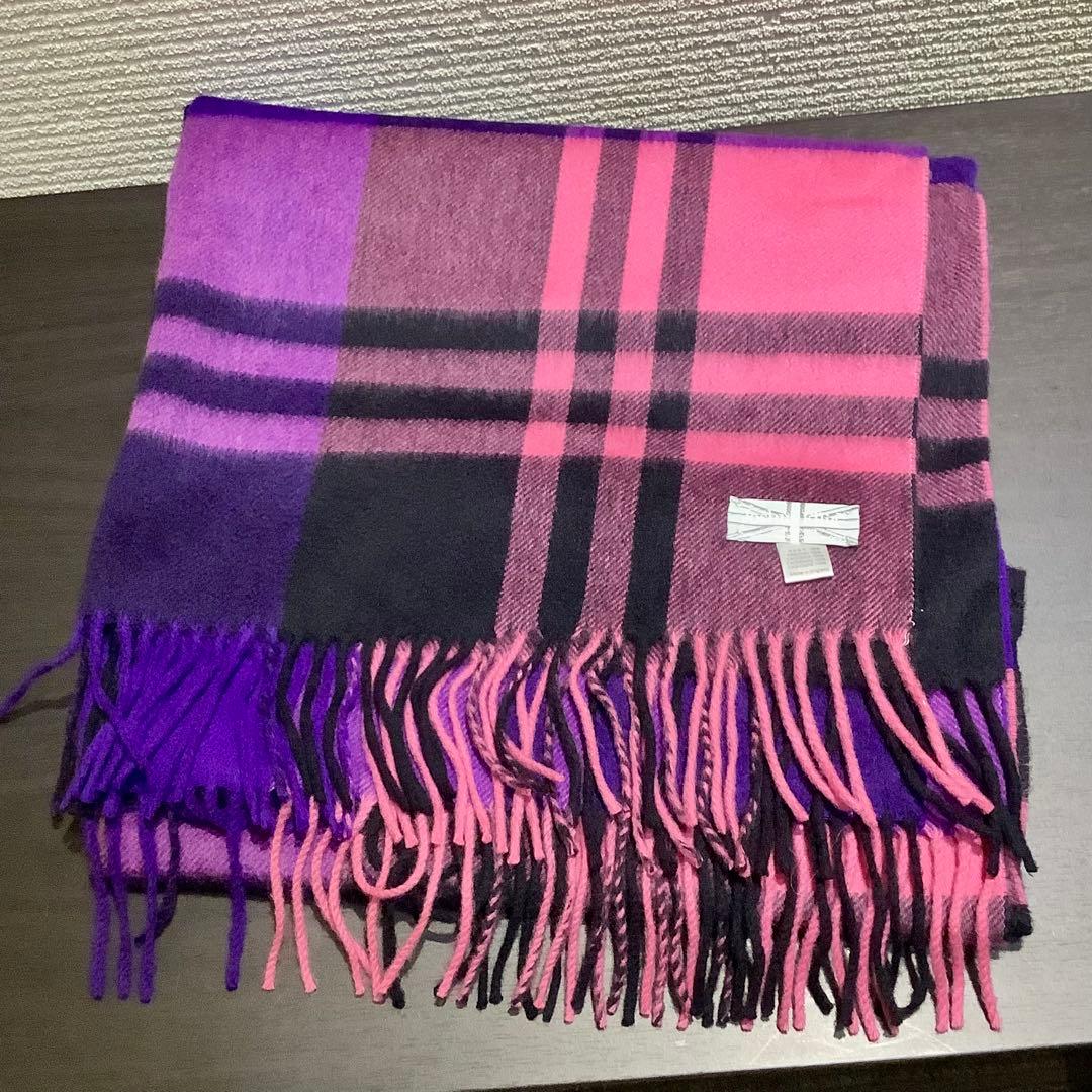 Joshua Ellis ジョシュアエリス カシミヤ100％ チェック柄 大判