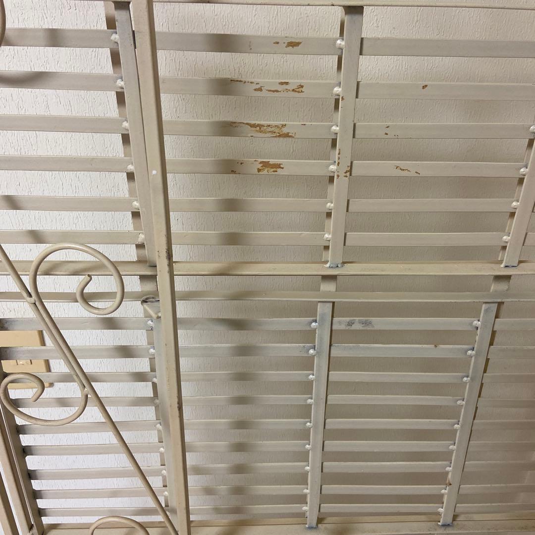 アイアンラック　オープンラック　4段　フェミニン　姫系　アイアンフレーム　白