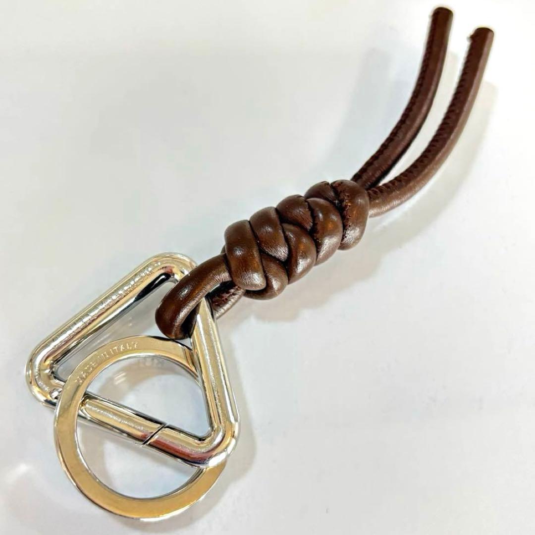 ボッテガヴェネタ　トライアングル　キーリング　キーホルダー　ブラウン