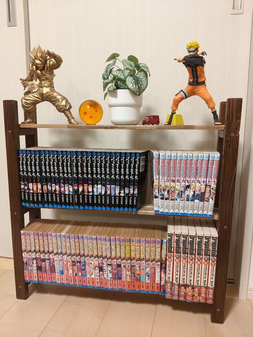 【奥行13cm】奥行狭い木製スリムラック［コミック　漫画　本棚　インテリア］