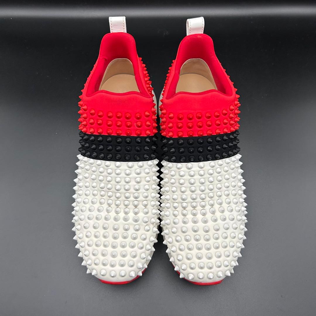 【美品】クリスチャンルブタン スパイクスニーカー スタッズ メンズ￼ 白 39