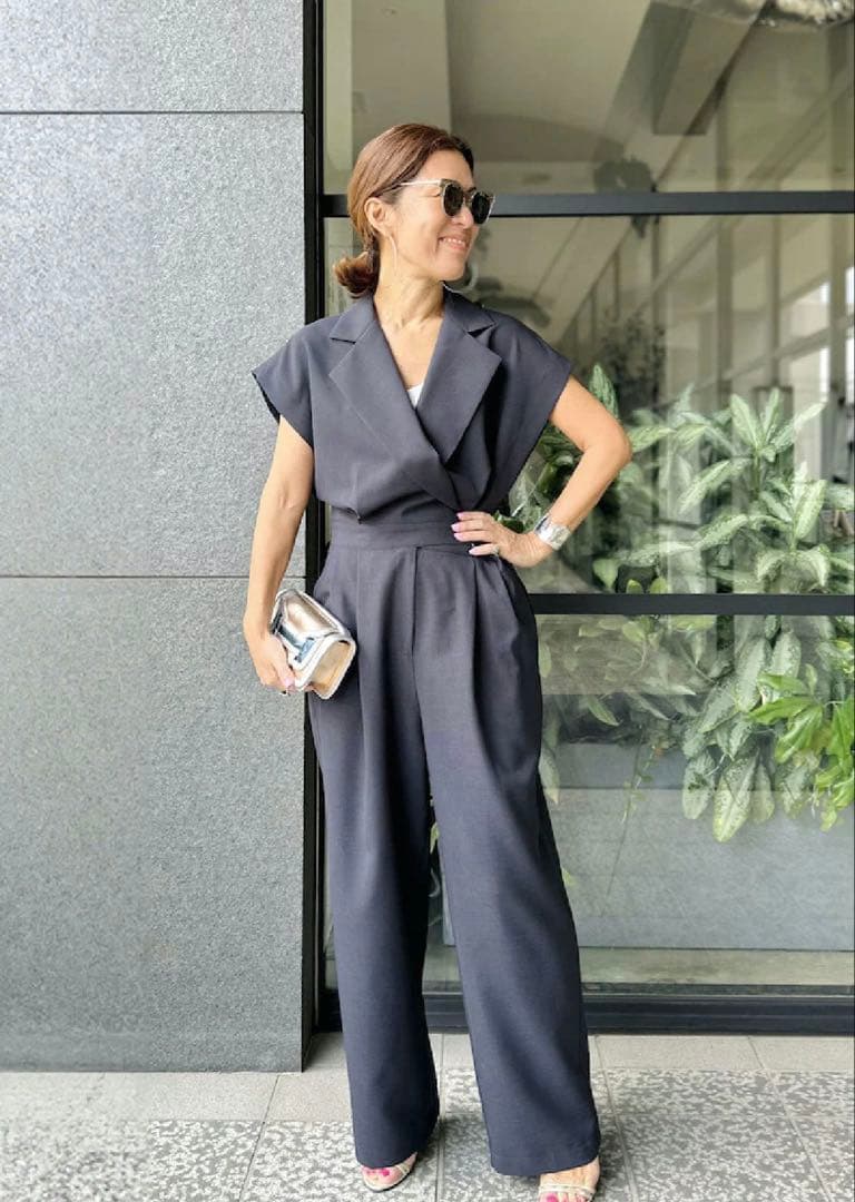 大草直子さん AMARC オリジナル ベルテッドオールインワン　ネイビー