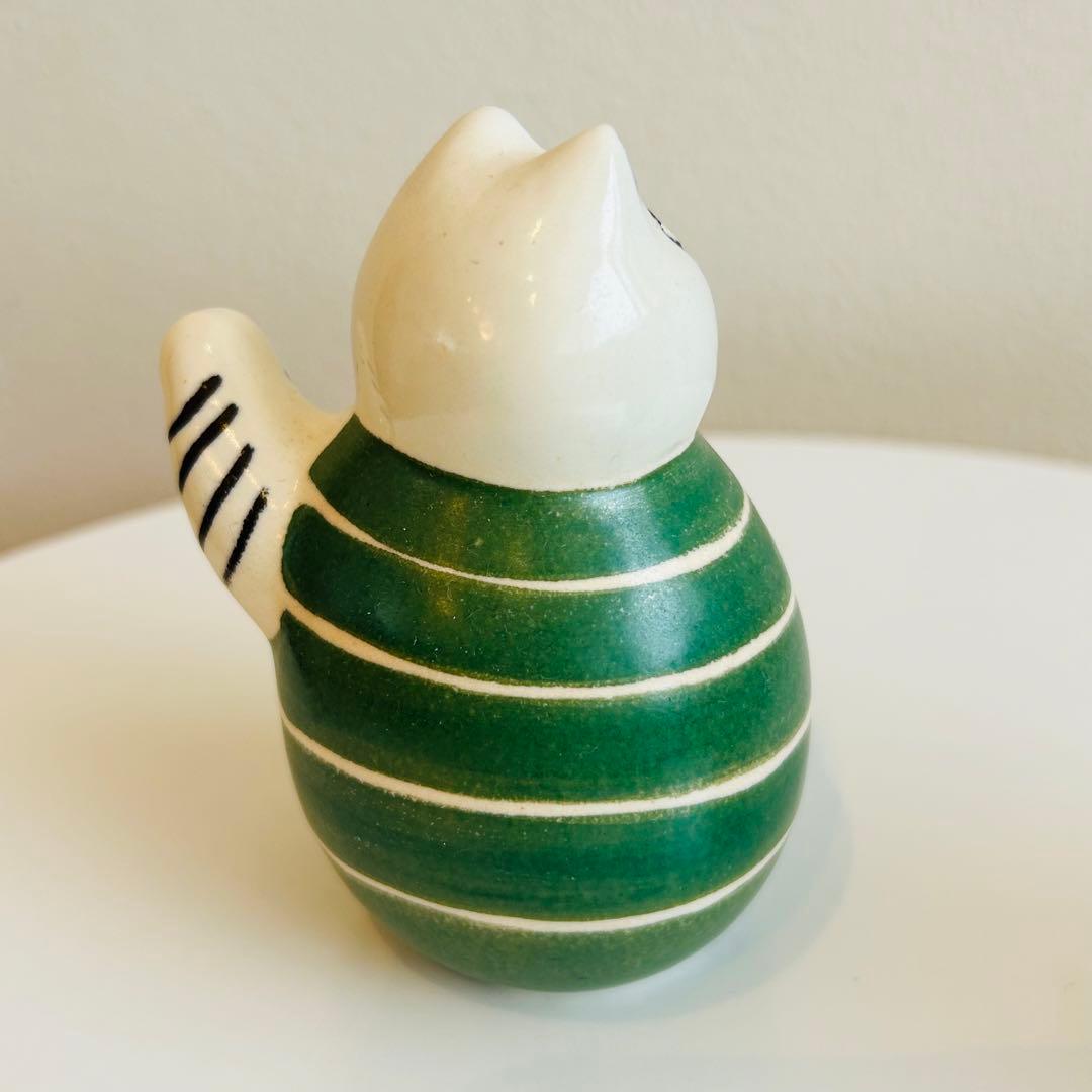 リサラーソン　スウェーデンの まねくねこ　限定グリーン　赤