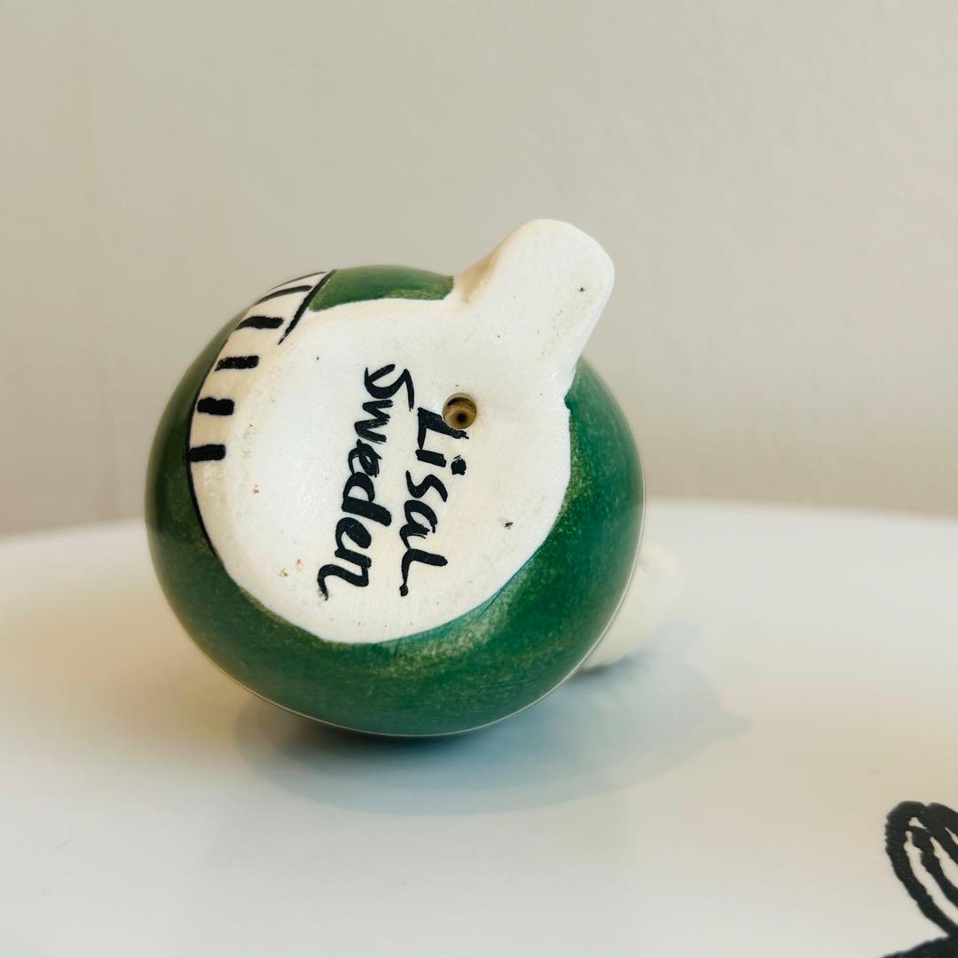 リサラーソン　スウェーデンの まねくねこ　限定グリーン　赤