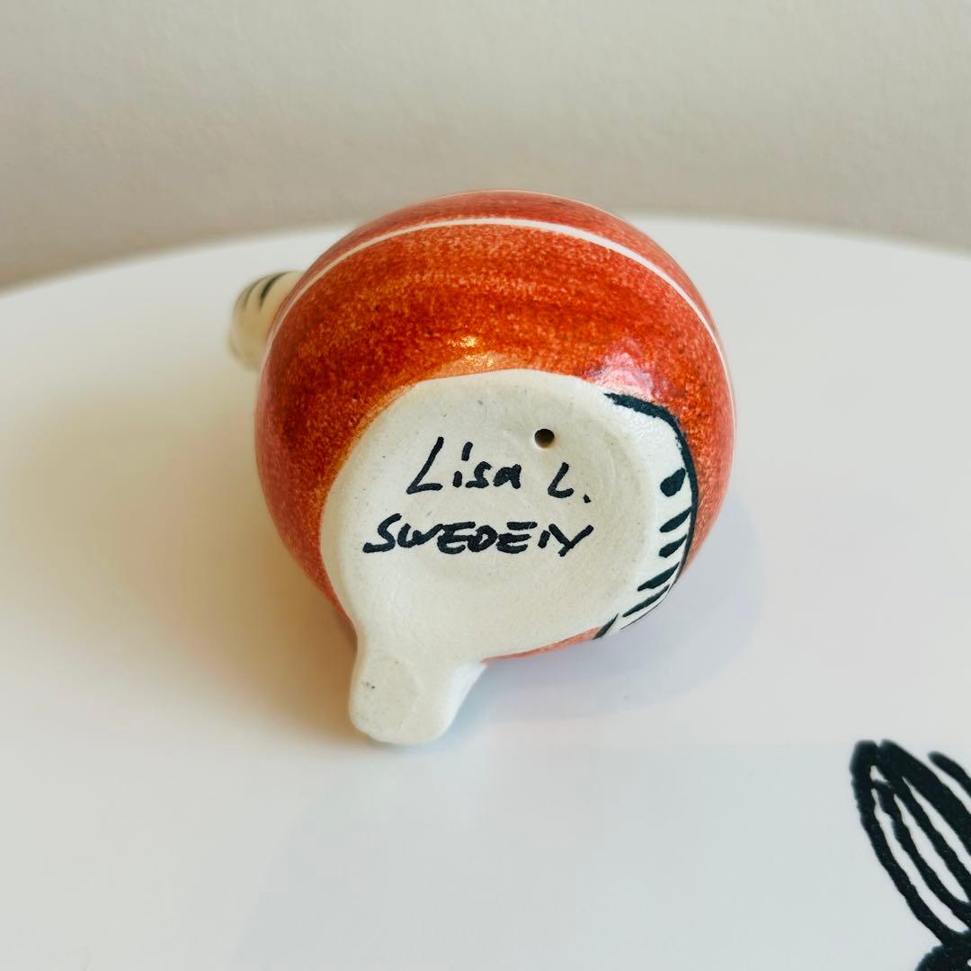 リサラーソン　スウェーデンの まねくねこ　限定グリーン　赤