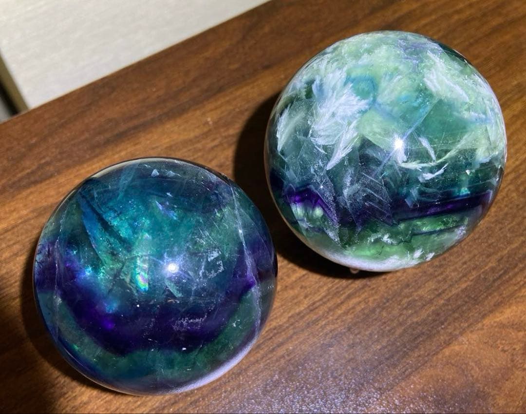 フローライト（約6cm479g）、フェザーフローライト（約7cm640g）セット