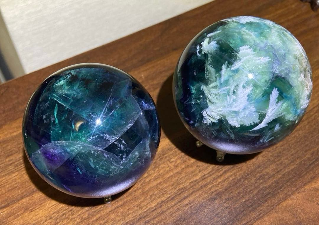 フローライト（約6cm479g）、フェザーフローライト（約7cm640g）セット