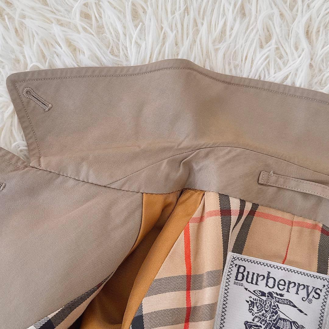 バーバリー 白タグ✨ヴィンテージ ステンカラーコート ノバチェック ベージュ