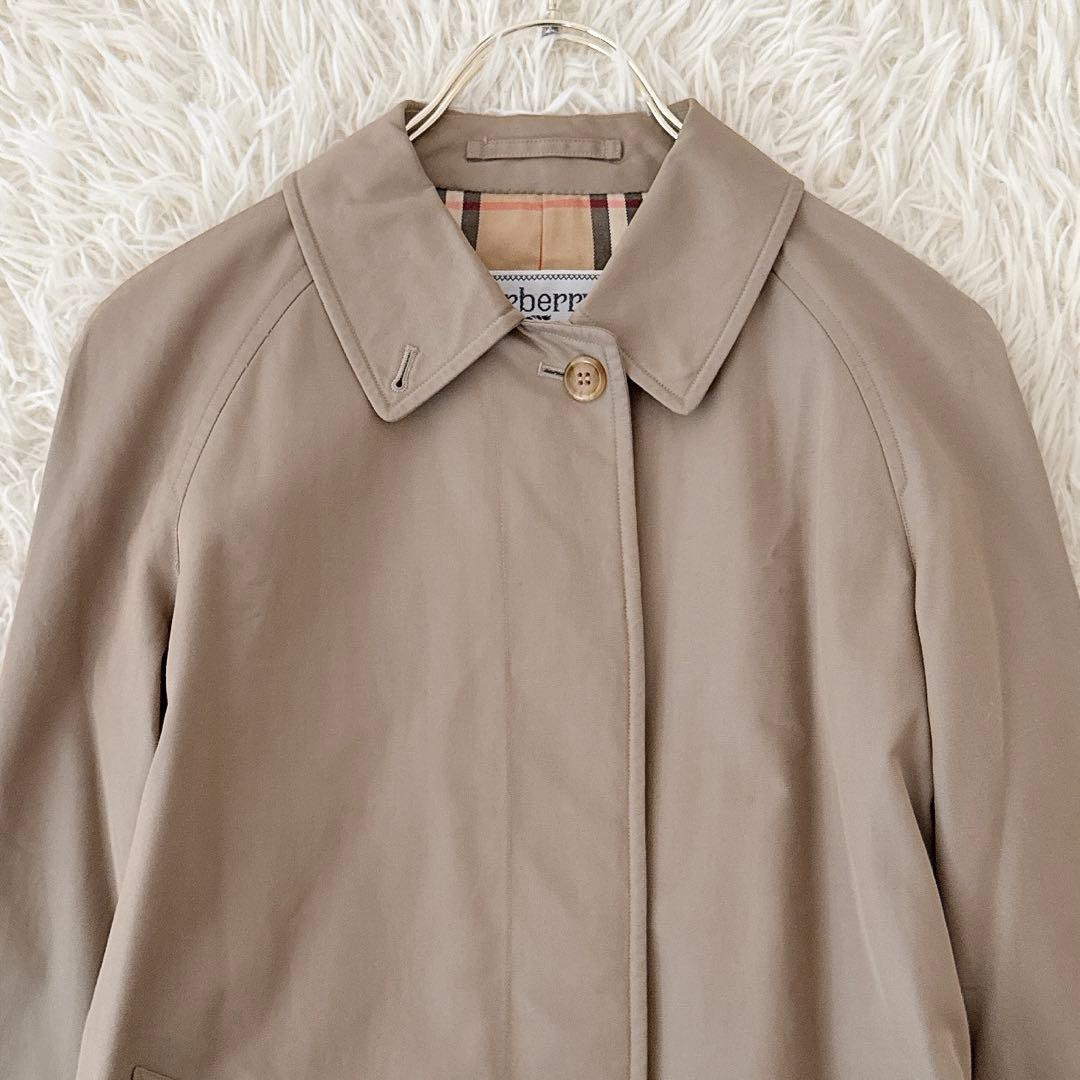 バーバリー 白タグ✨ヴィンテージ ステンカラーコート ノバチェック ベージュ