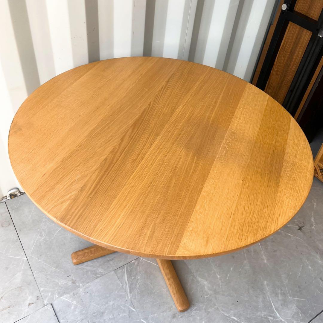 取付無料！カリモク家具 天然木北欧風ナチュラル円形ダイニングテーブル✨