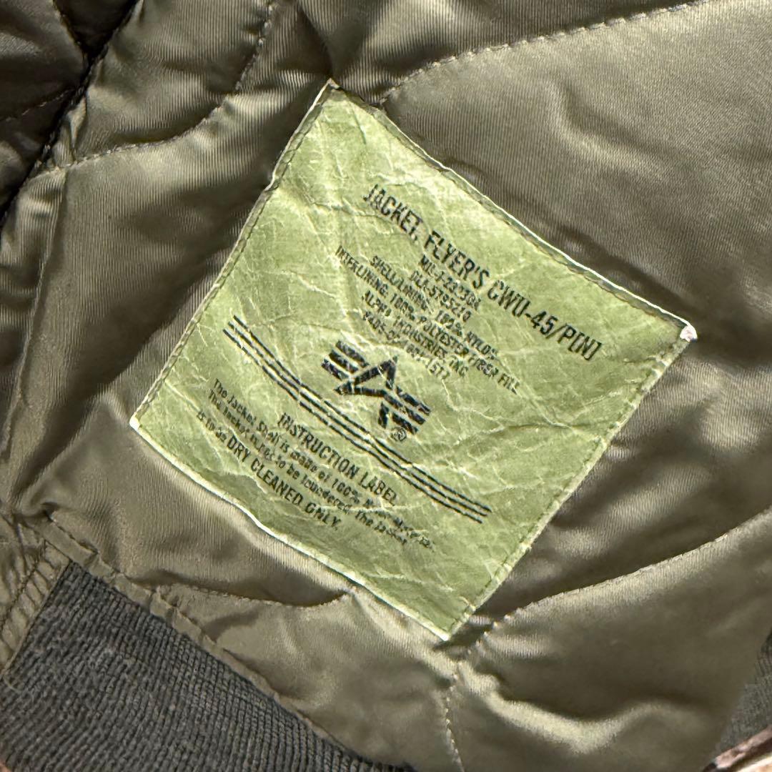 Alpha Industriesアルファ CWU-45フライトジャケットLカーキ