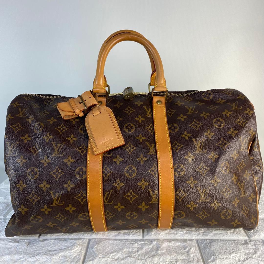 ルイヴィトン　ボストンバッグ　キーポル45 モノグラム　PVC ブラウン