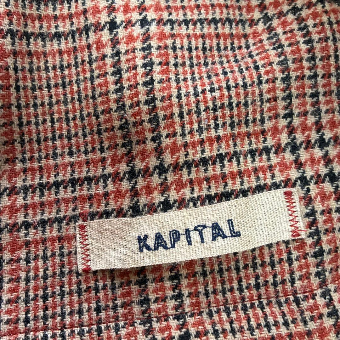 KAPITAL 高密度綿100%オイルコーティングオリバーコート 赤 サイズ0