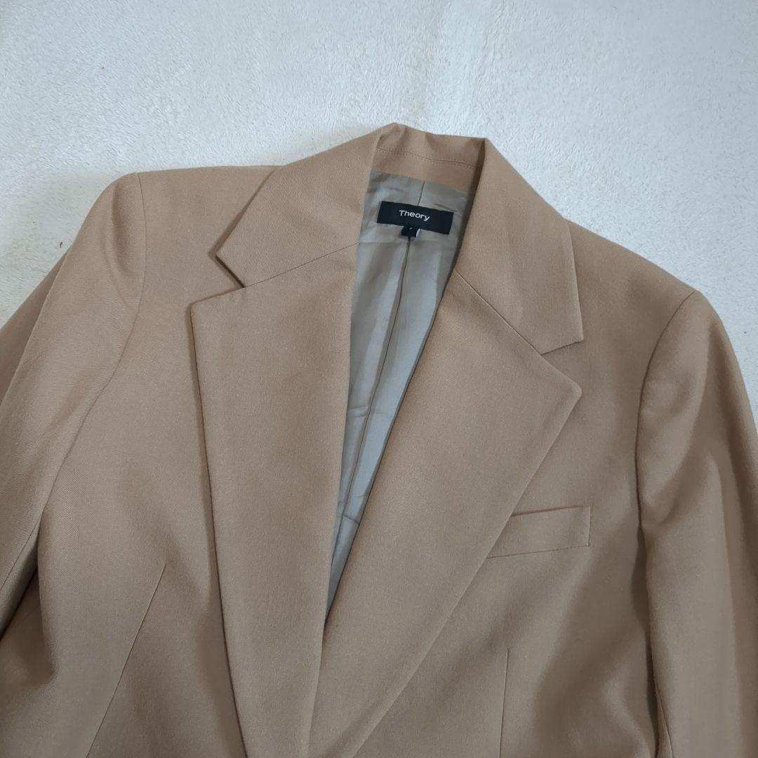 美品 セオリー サクソニー パンツスーツ セットアップ ベージュ 2サイズ