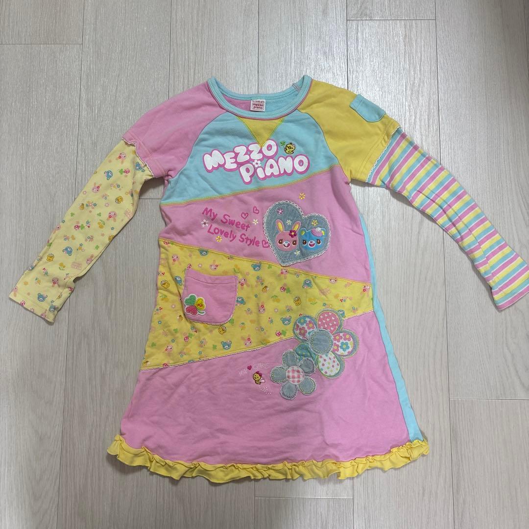 mezzo piano カラフル長袖ドレス