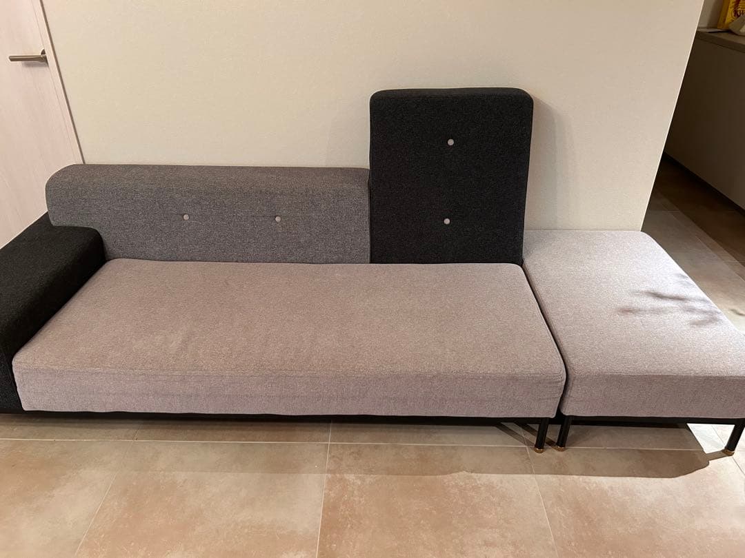 TET 2.5人掛け＋オットマン付　ソファ グレー/ブラック