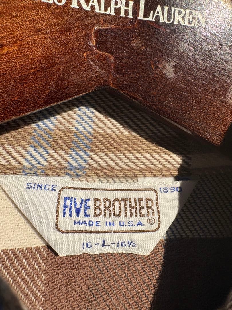 70s FIVE brother ネルシャツ　ヴィンテージ コットン