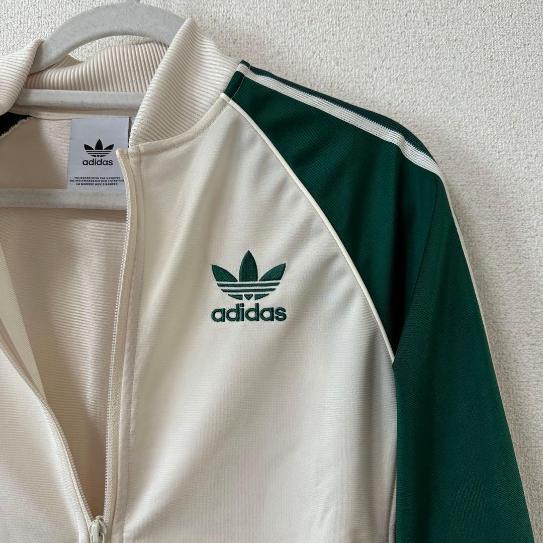 adidas SST トラックトップス ワンダーホワイト×カレッジグリーン(S)