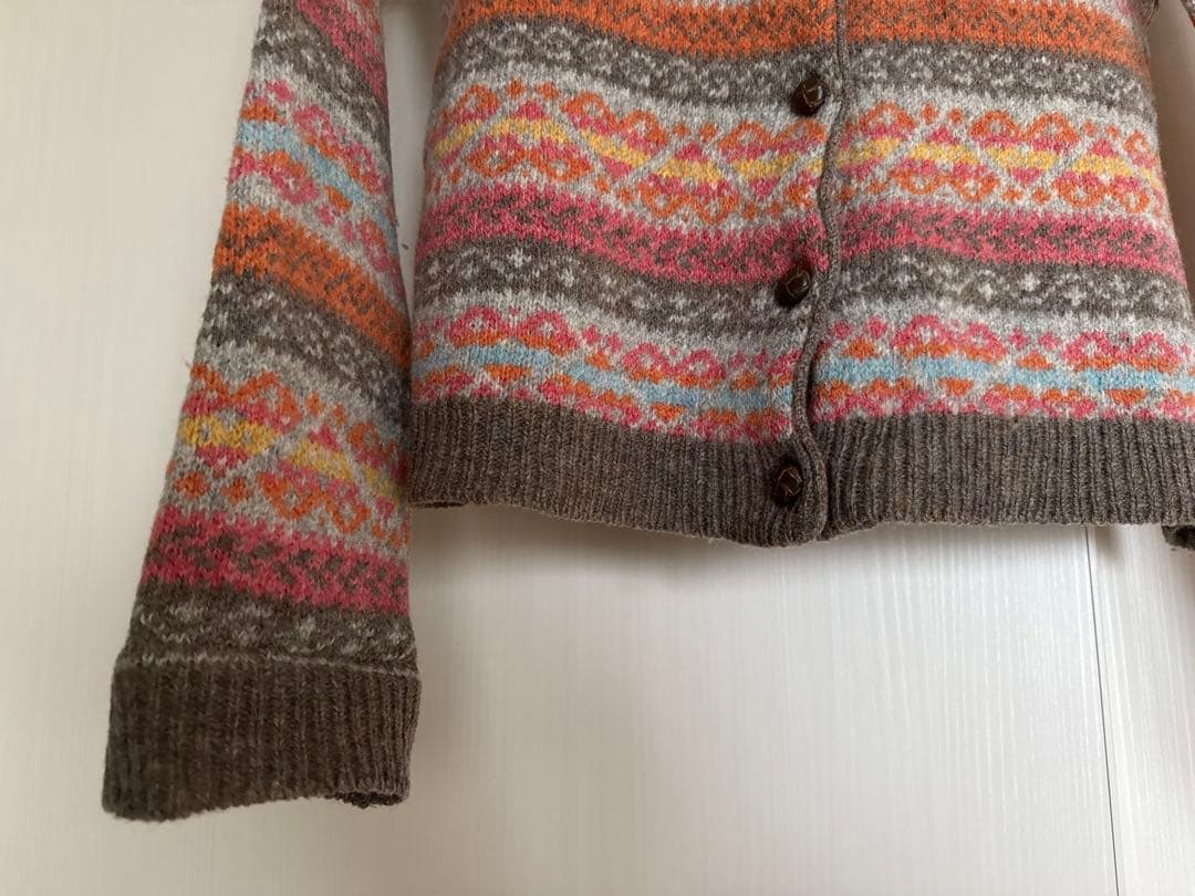 アニエスベー フェアアイル柄ウールカーディガン サイズ3 ノルディック
