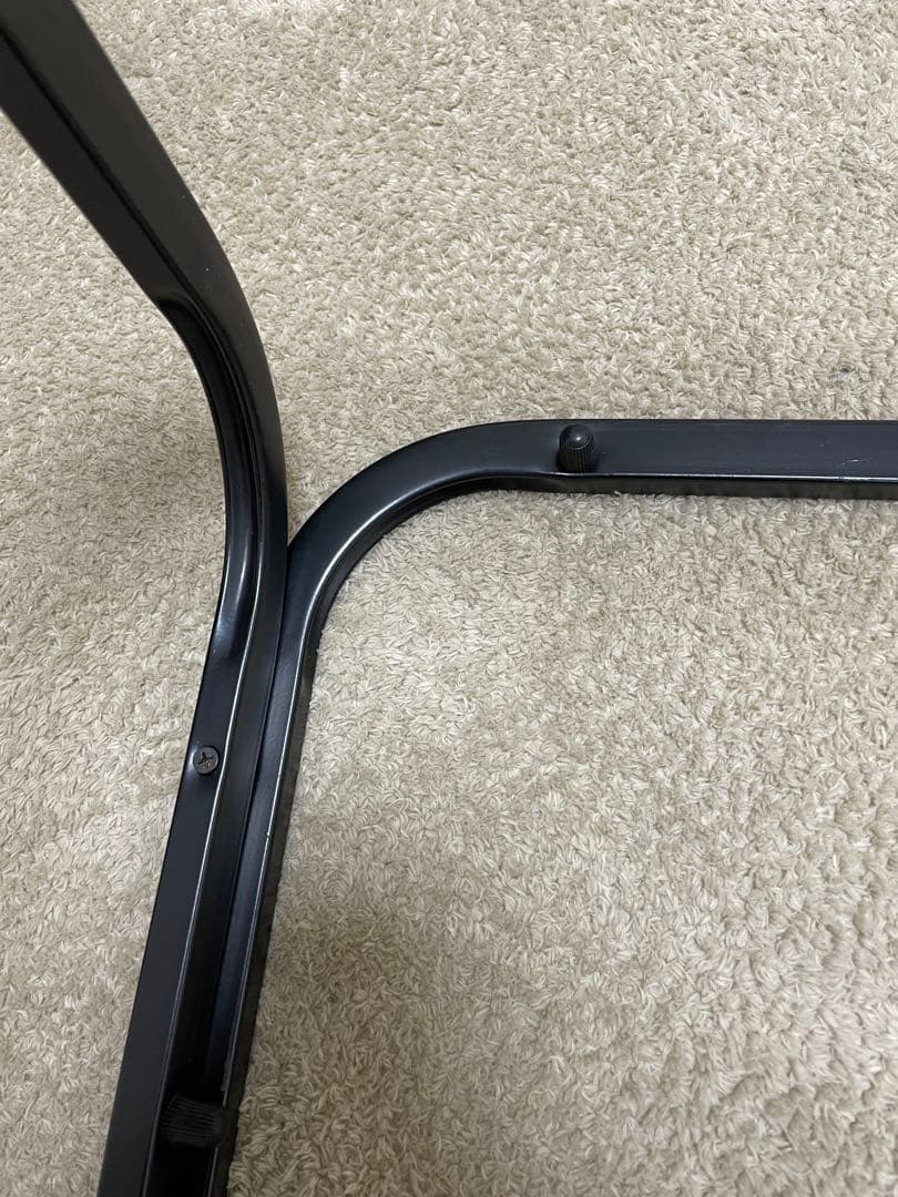 ガラス天板テーブル　ローテーブル　80年代　昭和レトロ　ブラック