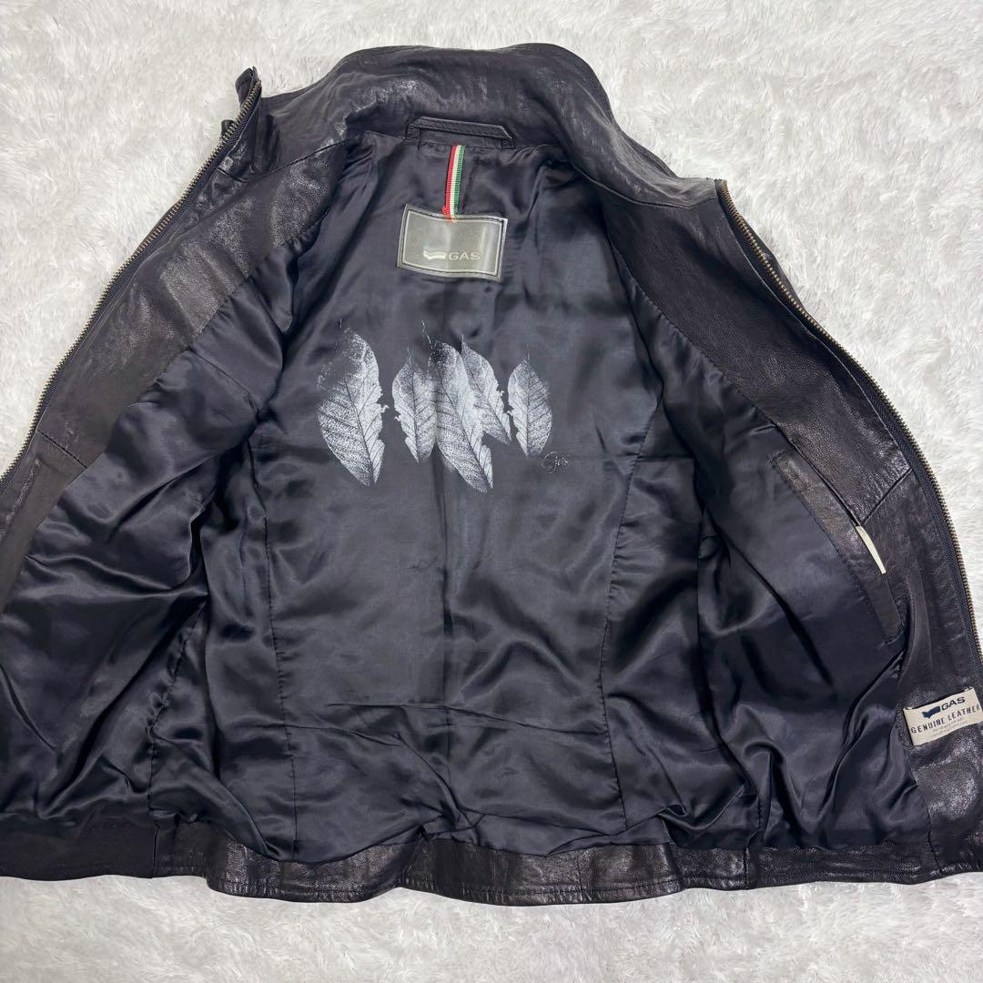 ヴィンテージ GAS ガス レザージャケット イタリア製 ブラック 40