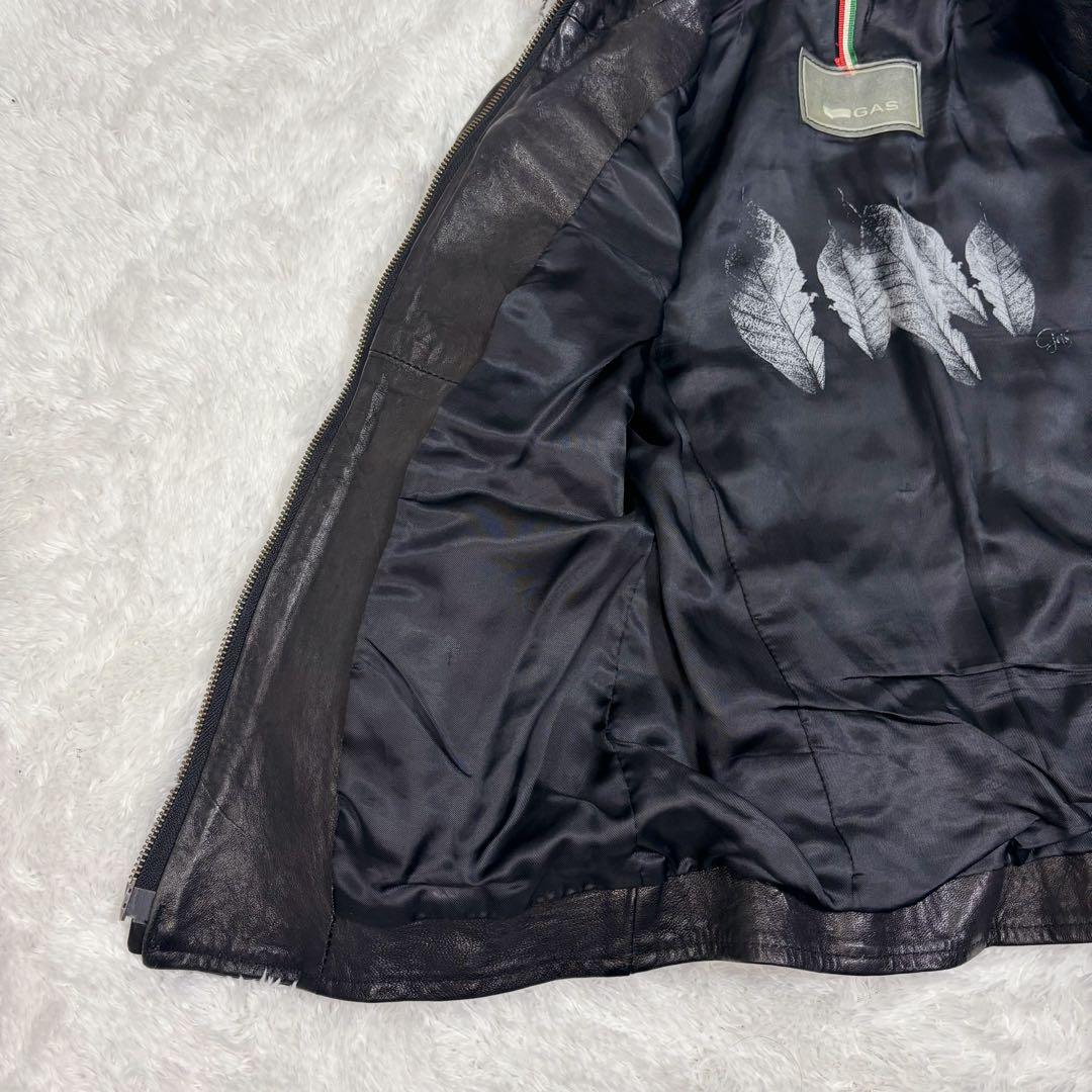 ヴィンテージ GAS ガス レザージャケット イタリア製 ブラック 40