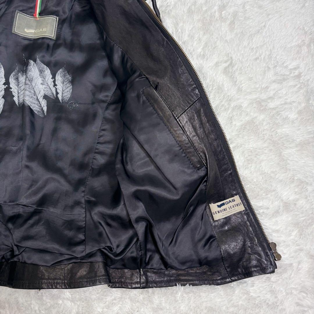 ヴィンテージ GAS ガス レザージャケット イタリア製 ブラック 40