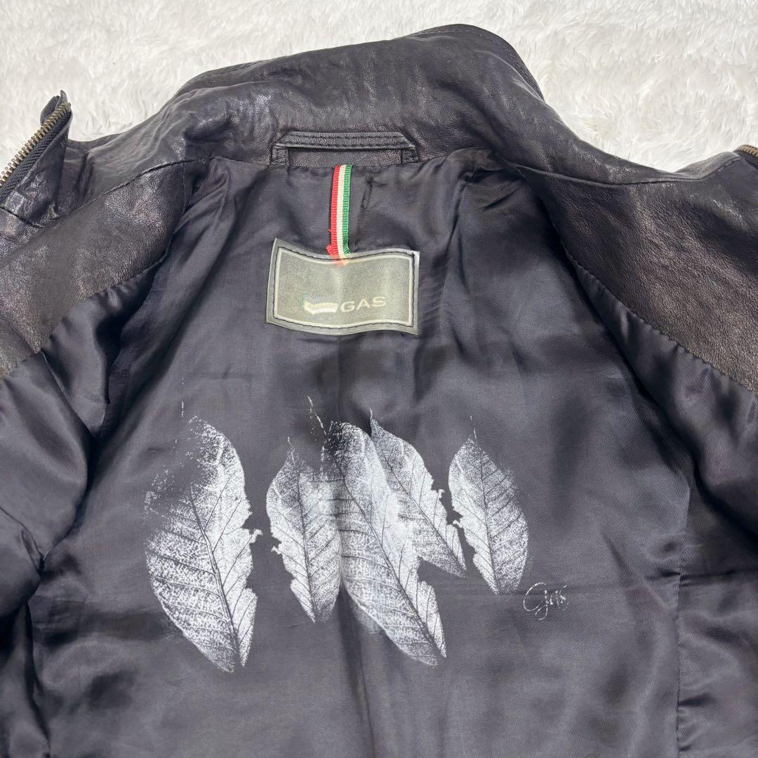 ヴィンテージ GAS ガス レザージャケット イタリア製 ブラック 40
