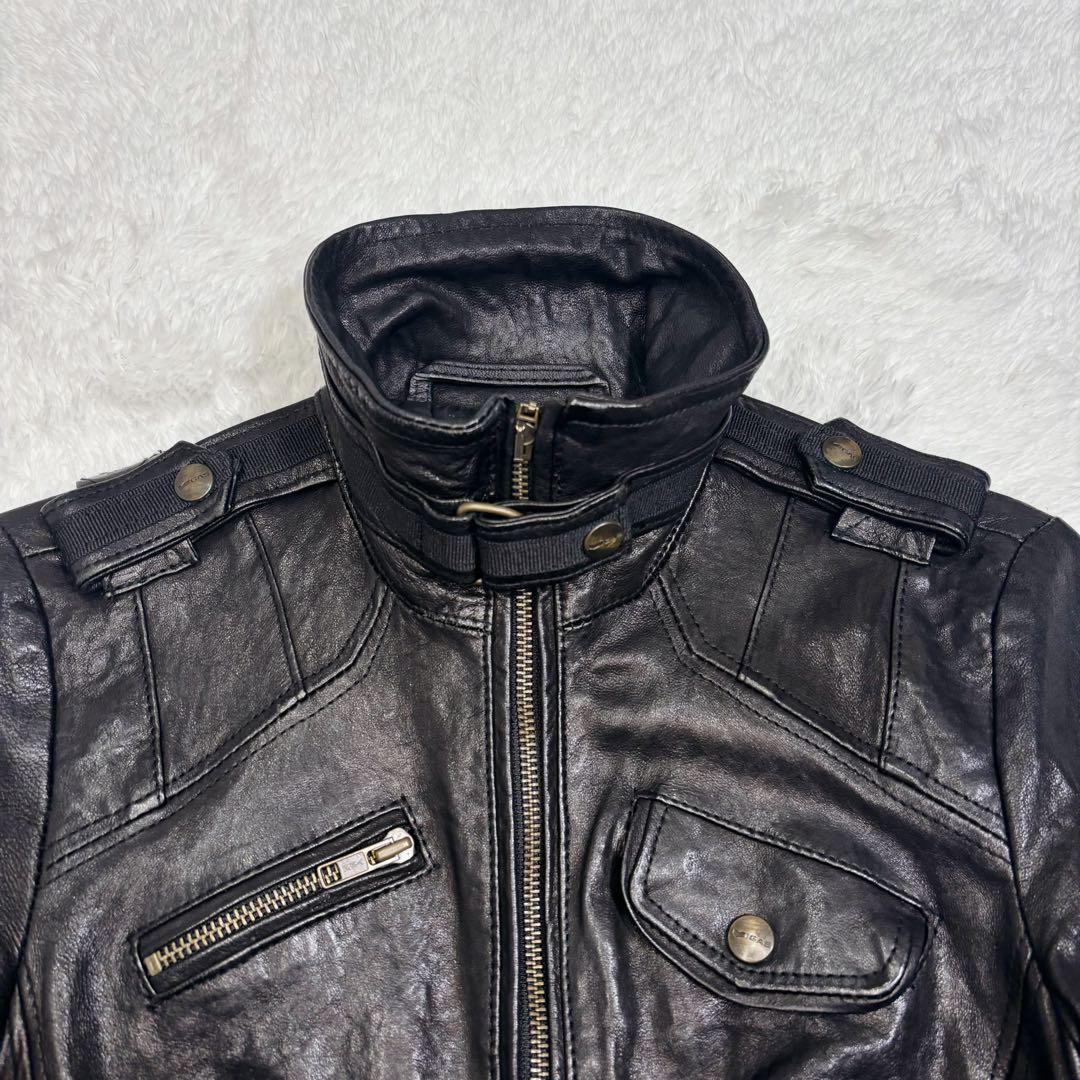ヴィンテージ GAS ガス レザージャケット イタリア製 ブラック 40