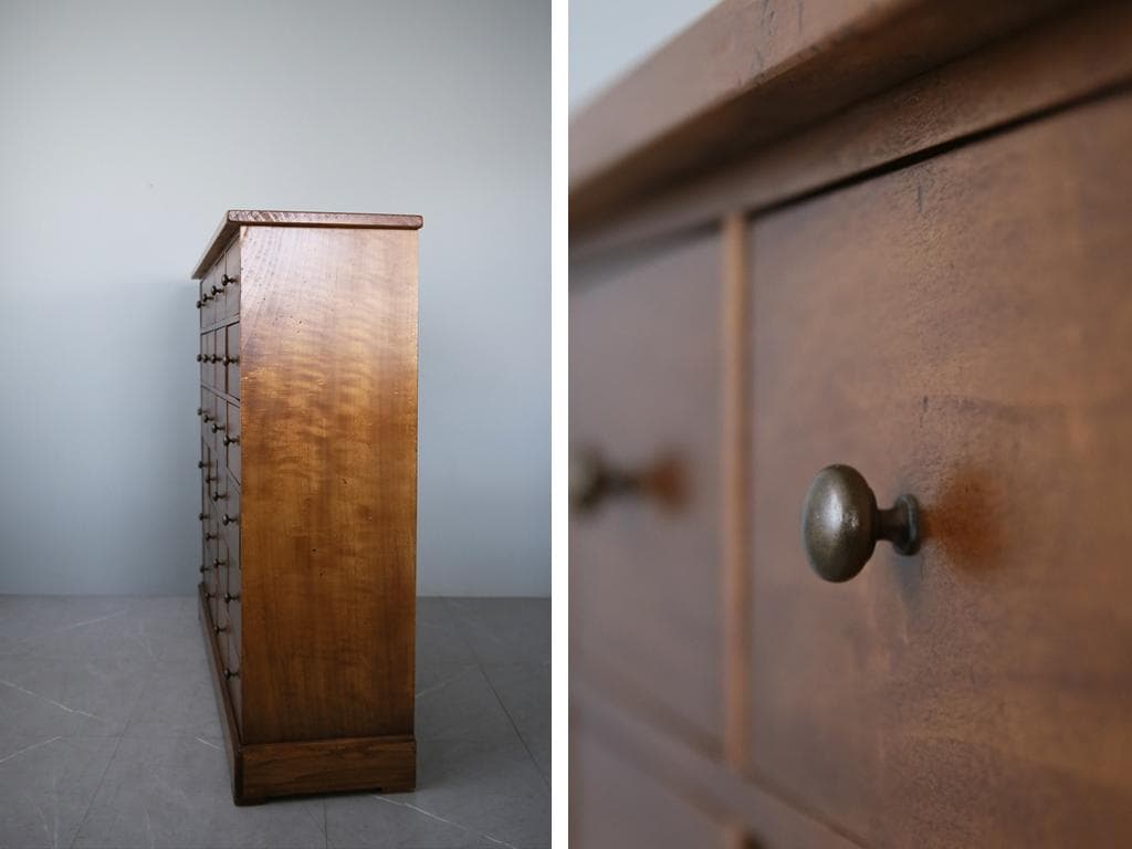 フランスアンティーク24杯ドロワーキャビネット/木製チェスト/タンス(86-85