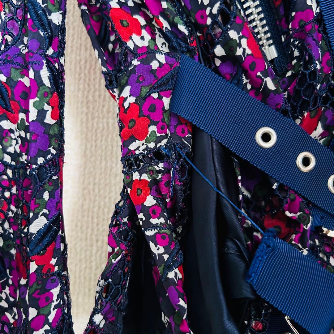 【美品】 Sacai サカイ 花柄 レース 総柄 ライダースジャケット 希少品