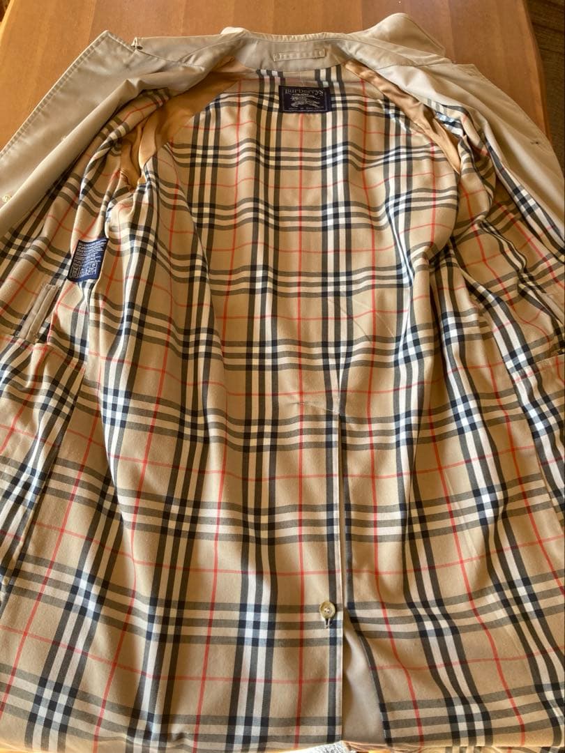 バーバリー超美品ステンカラーコートロング丈ベージュ トレンチコート