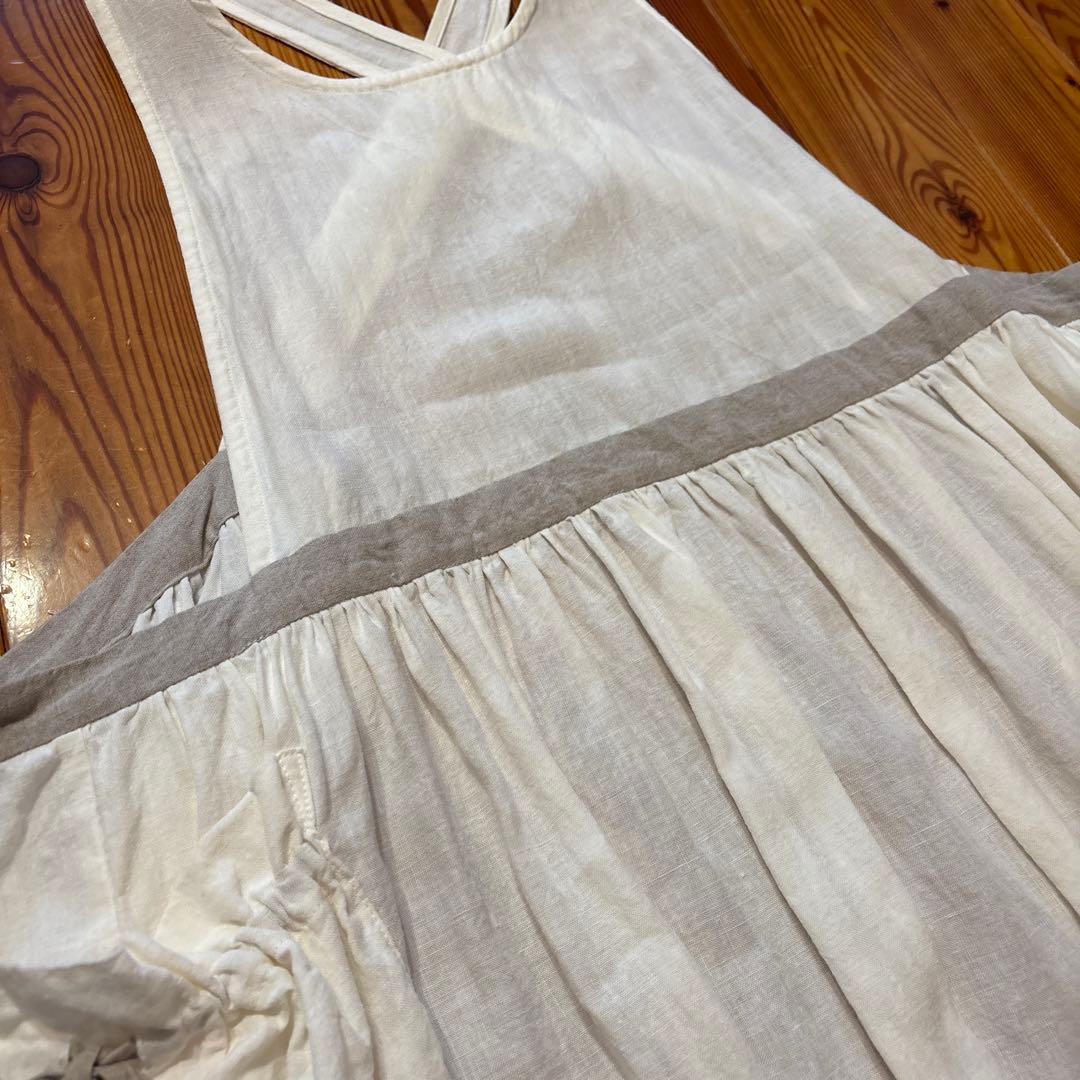 インスタグラム人気作家様　バッククロス　バイカラーエプロンワンピース