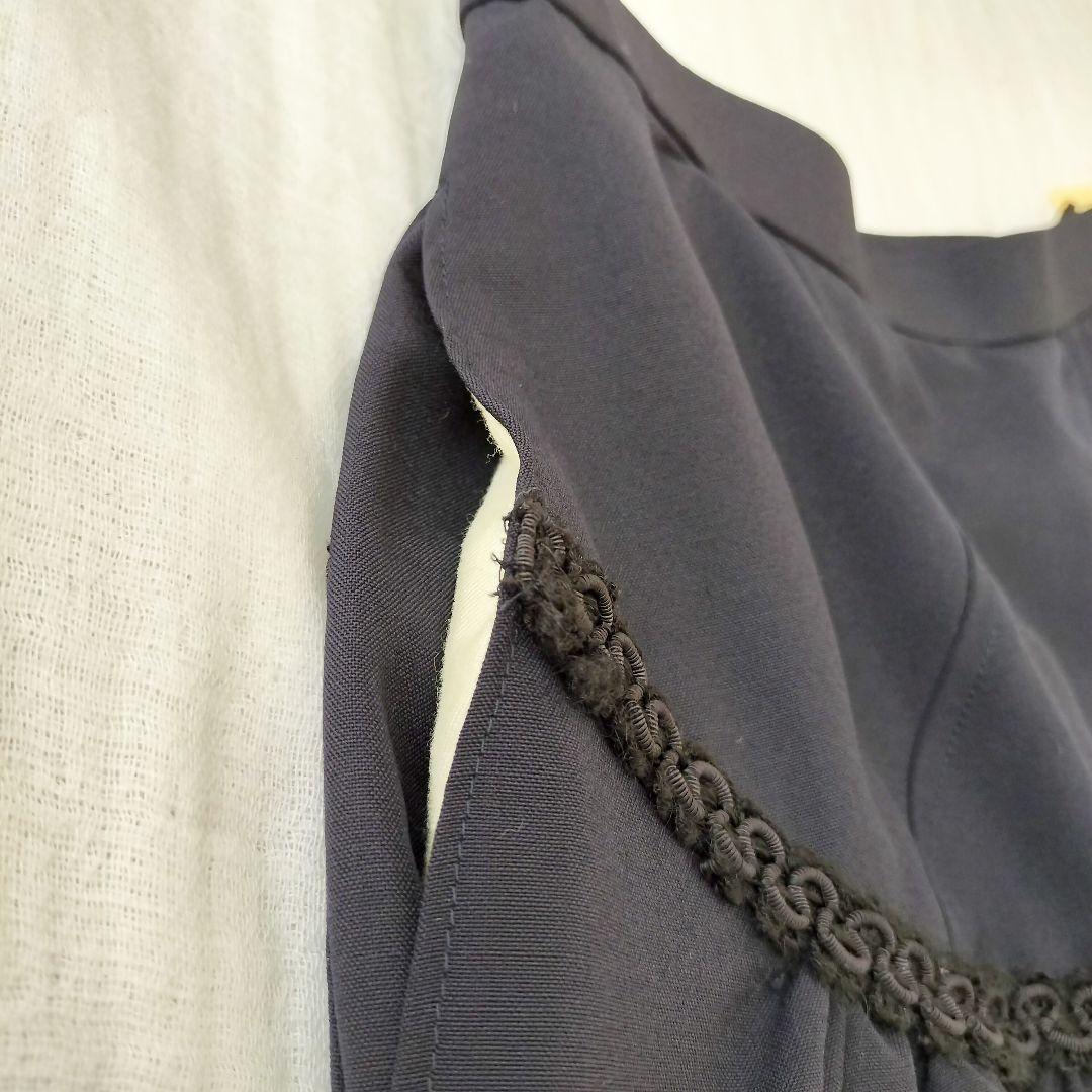 【美品】コムデギャルソン　黒　フレアースカート　刺繍テープ　SS　XS