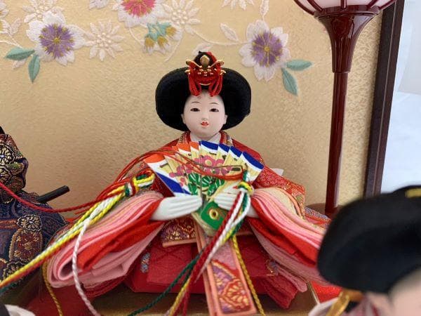 雛人形 豆雛五人 溜塗 アクリルケース 225A-294 ひな人形 ケース入り