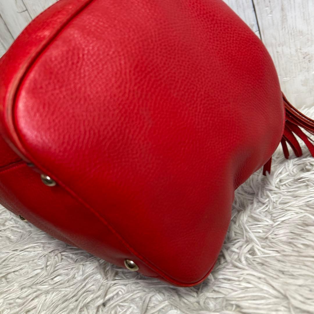 GUCCI ソーホー　ボストンバッグ ハンドバッグ レザー　レッド　GG 赤