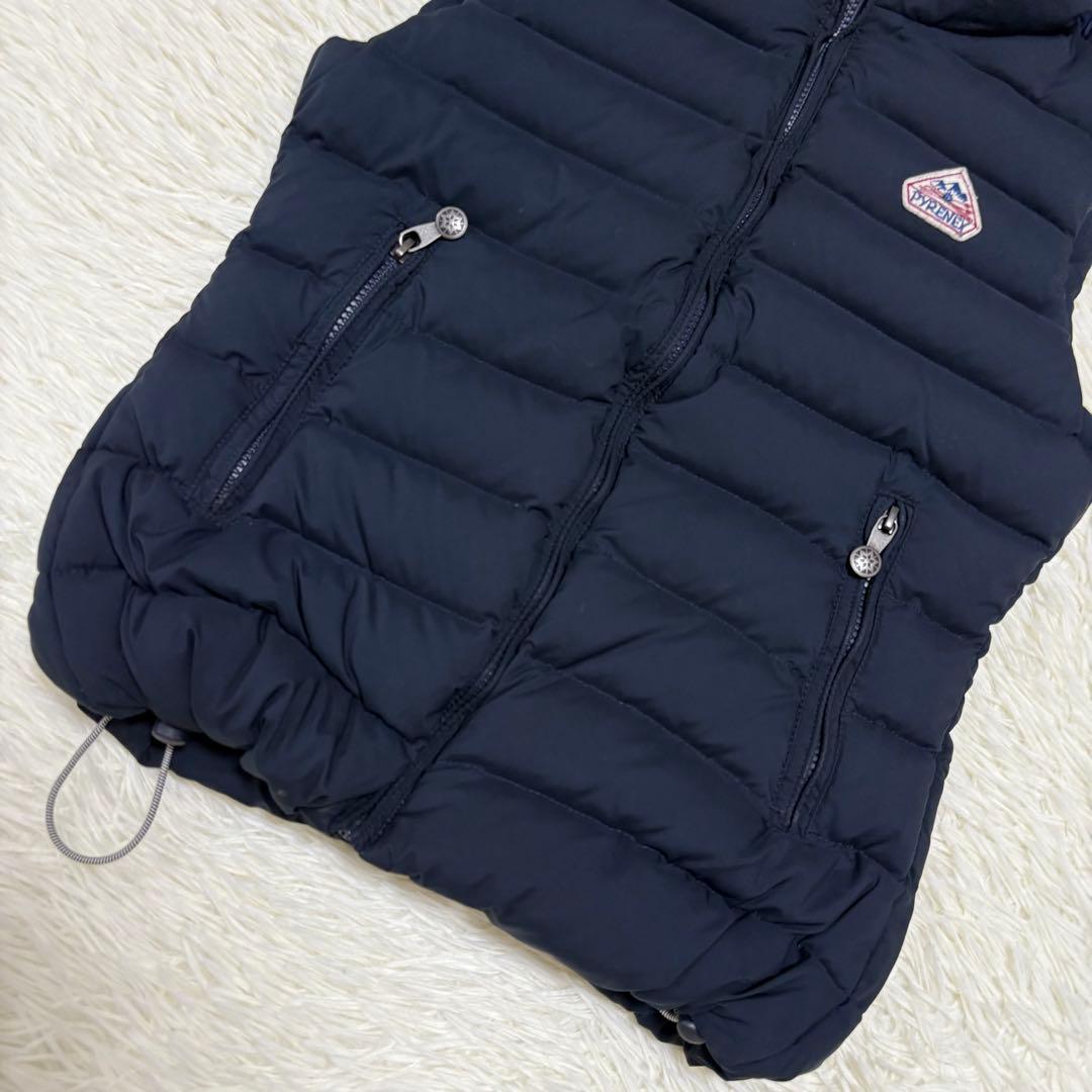 PYRENEX ピレネックス ダウンベスト フード ネイビー S 34 2way