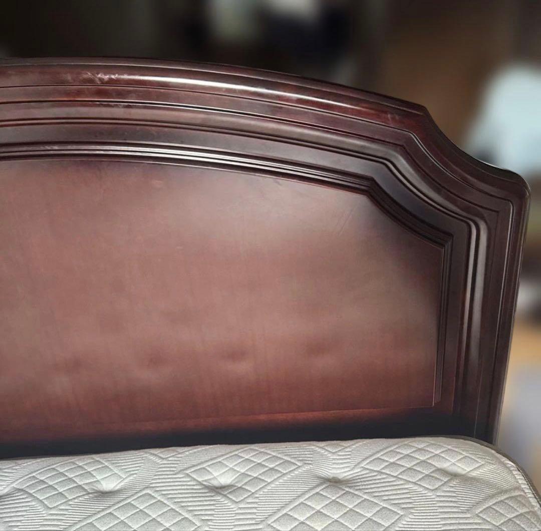 無垢材ベッドフレーム Kingsdown マットレス セット　セミダブル　レトロ