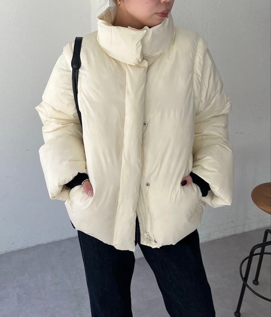 今期♡新品未使用♡カプリシュレマージュ　2WAY中綿パフジャケット　アイボリー