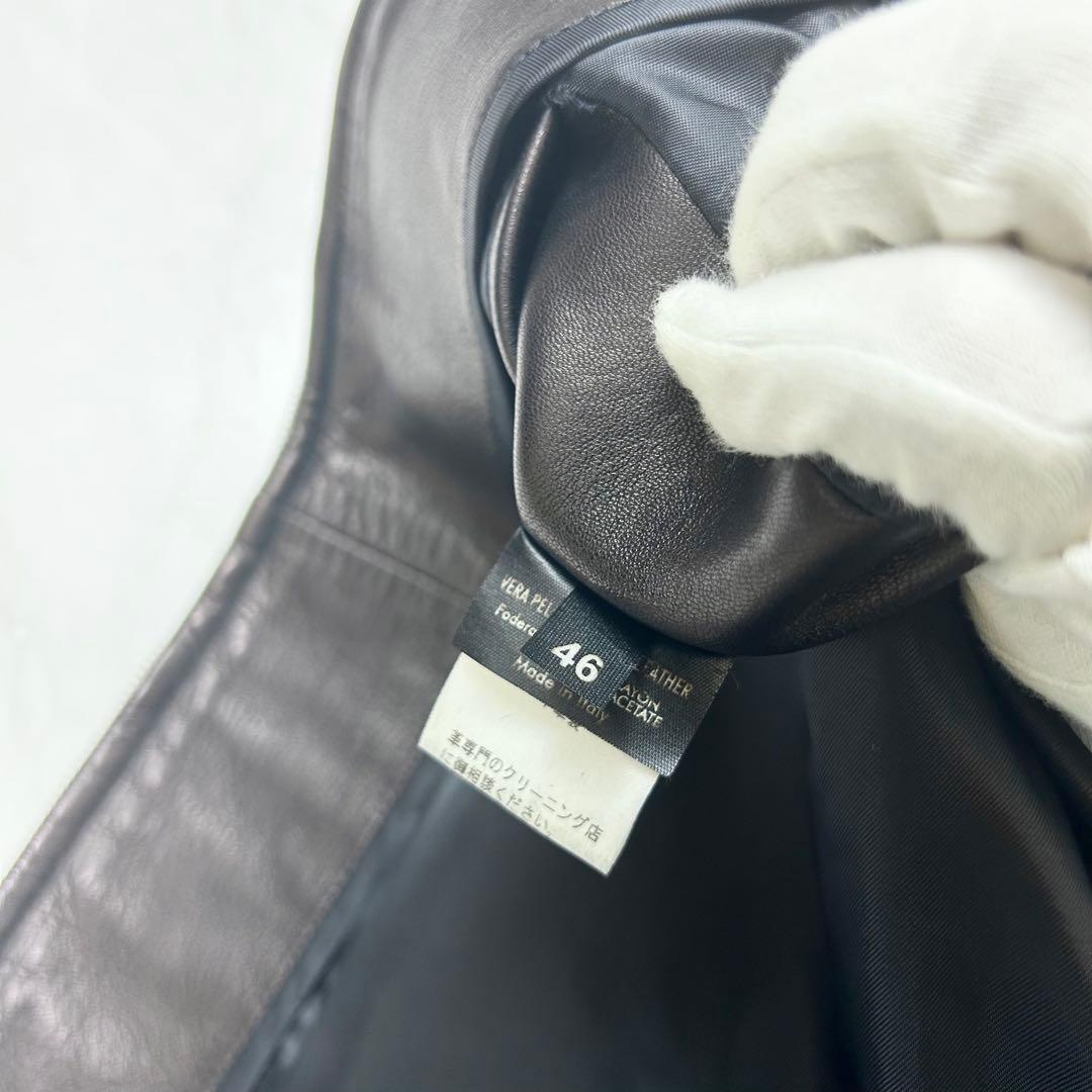 極美品 グッチ シングルライダース カウレザー ジャケット トムフォード期 46